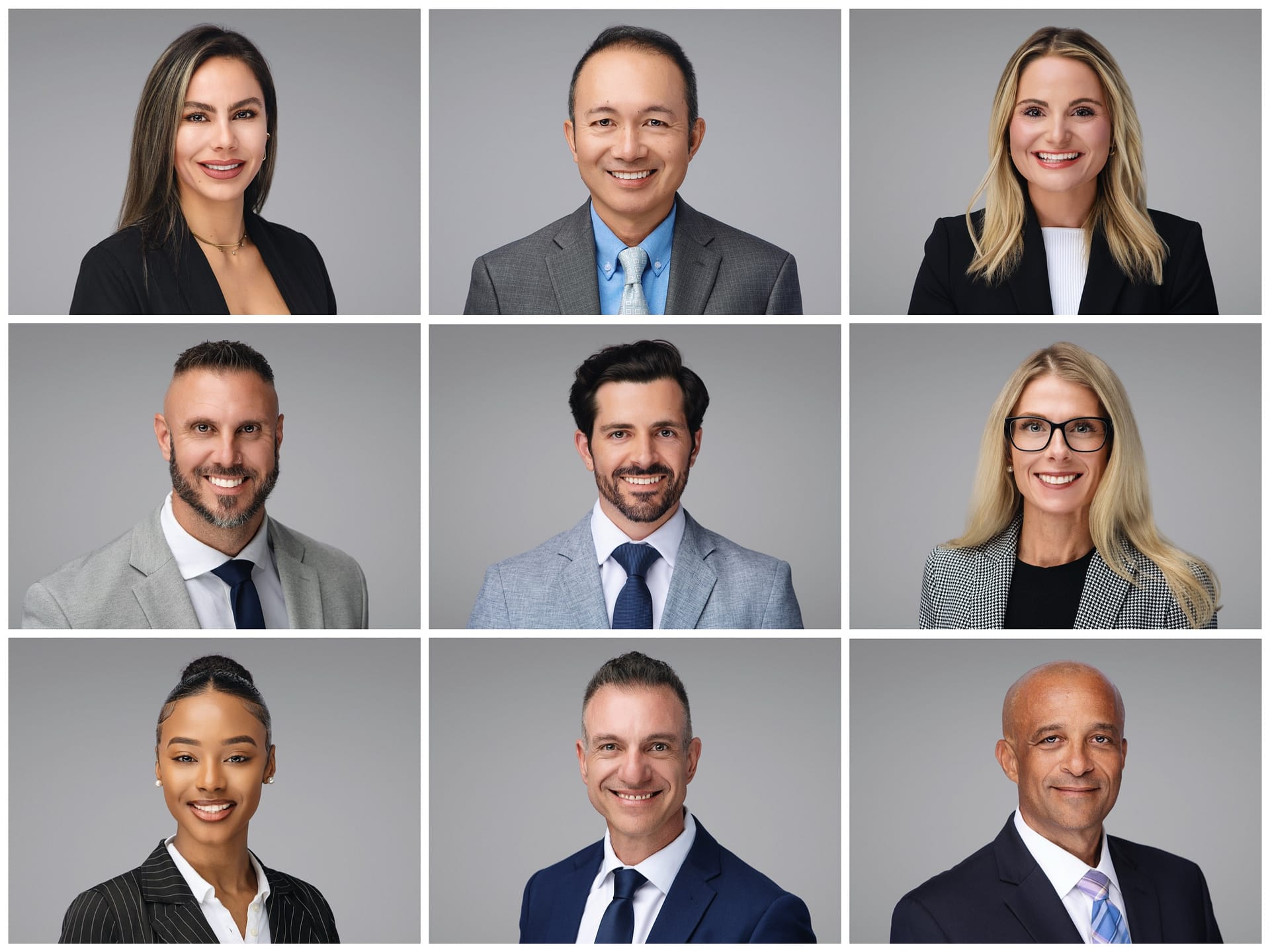 Professional team headshots for an Orlando company